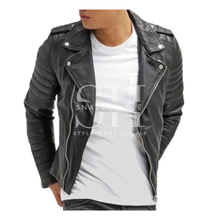 Men’s Fitted Leather Biker Jacket