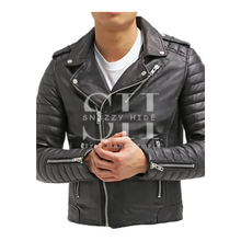 Men’s Fitted Leather Biker Jacket