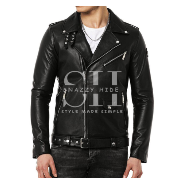 Leather Motorcycle Jacket For Mens