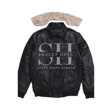 Mens Black Aviator Leather Jacket