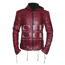 Roy Harpers Arrow Season 3 Maroon Leather Jacket For Men