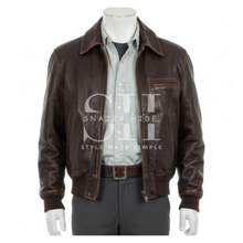 Robert Redford Brown Distressed Leather Jacket From The Spy Game