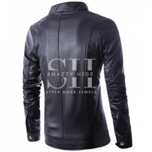 Slim fit Mens Faux Leather Biker Jacket