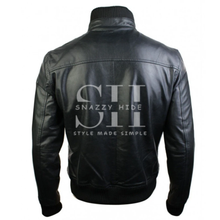 Retro Slim fit Black Quilted Bomber Jacket