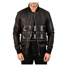 Men Smooth Leather Unfilled Bomber Jacket
