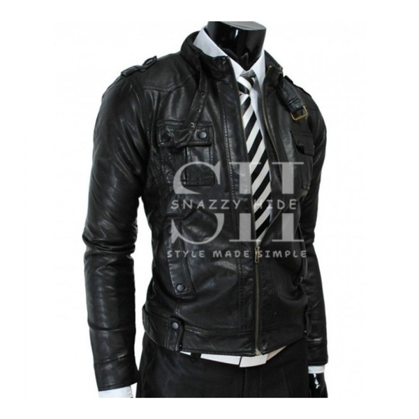 Slim fit Mens Vintage Leather Jacket