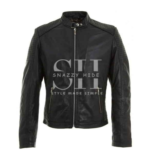 Quilted Biker Jacket For Mens
