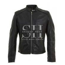 Quilted Biker Jacket For Mens