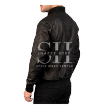 Men Smooth Leather Unfilled Bomber Jacket