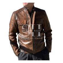 Men’s Dark Brown Leather Motorcycle Jacket
