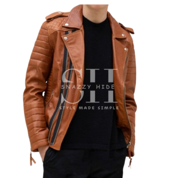 Men’s Quilted Leather Motorcycle Jacket