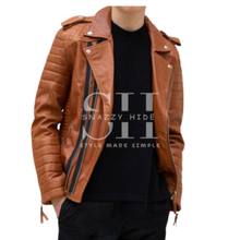 Men’s Quilted Leather Motorcycle Jacket