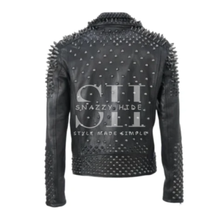 Men’s Rock Punk Studded Biker Leather Jacket
