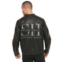 Men’s Racing Stripes Motorcycle Leather Jacket