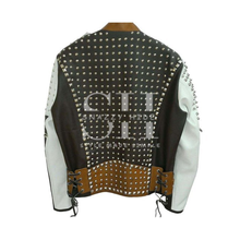 Men’s Cafe Racer Punk Biker Leather Jacket