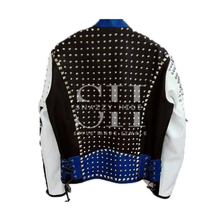 Men’s Cafe Racer Punk Biker Leather Jacket