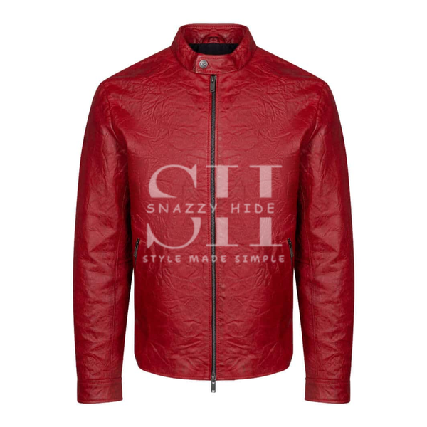 Oliver Red Aviator Cafe Racer Leather Jacket