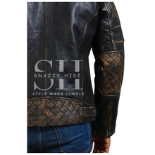 Men’s Distressed Leather Biker Jacket