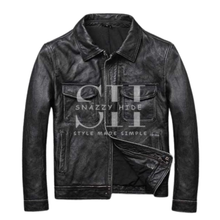 Men’s Slim Fit Vintage Leather Biker Jacket