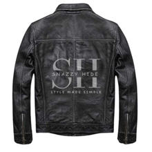 Men’s Slim Fit Vintage Leather Biker Jacket