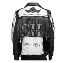 Tribal Rock Punk Gothic Rivet Studded Biker Fringe Jacket