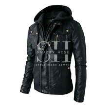 Men's Hooded Leather Jacket