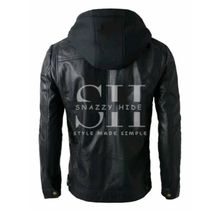 Men's Hooded Leather Jacket