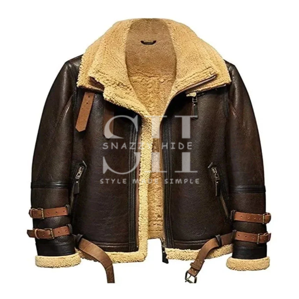 Mens B3 Shearling Flight Brown Jacket