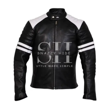 Men's Quilted Cafe Racer Leather Jacket