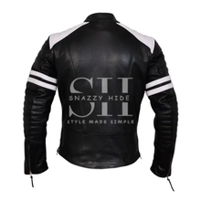 Men's Quilted Cafe Racer Leather Jacket