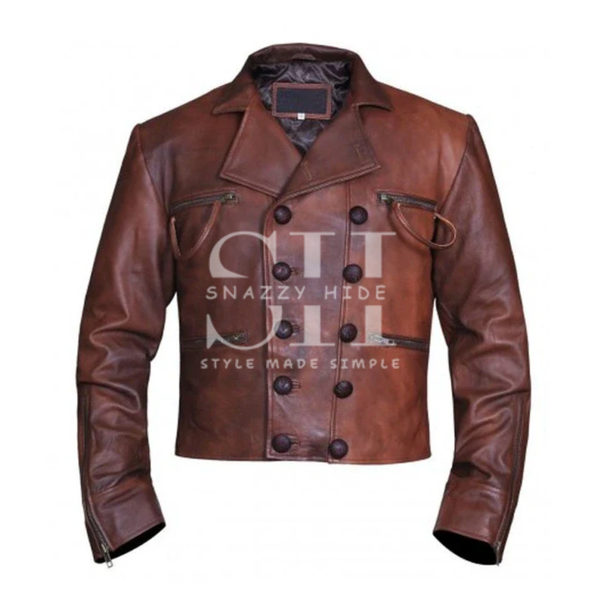 Men's Distressed Leather Jacket