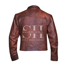 Men's Distressed Leather Jacket
