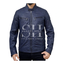 Men's Cafe Racer Style Leather Jacket