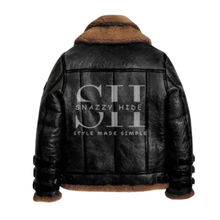 Men RAF B3 Sheepskin Black Bomber Jacket