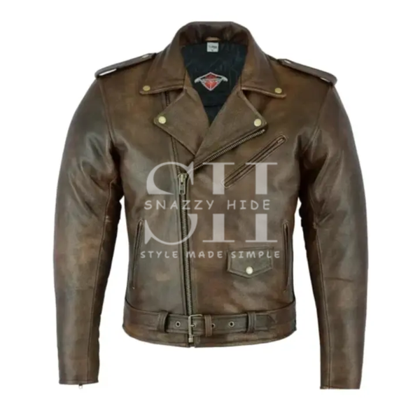 Men Brown Motorbike Leather Jacket
