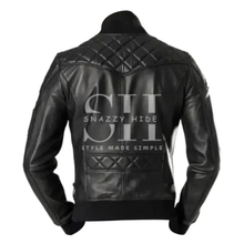 Men Black Bomber Leather Jacket