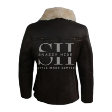 Jessica Vegan Aviator Brown Leather Jacket