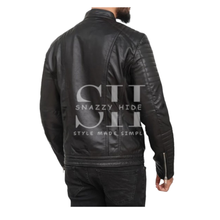 Men’s Leather Quilted Motorcycle Jacket