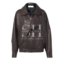 Hailey Bieber Brown Leather Jacket