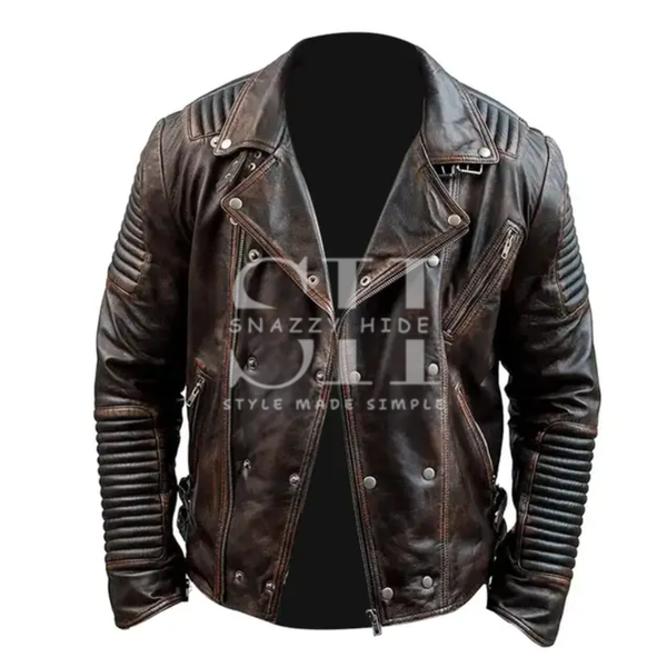 Distressed Lambskin Men’s Leather Jacket