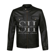 Men’s 4 Pockets Black Leather Jacket