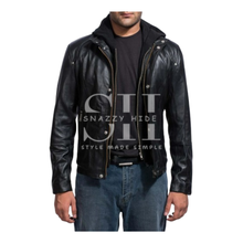 Men’s Highschool Fashion Black Leather Jacket