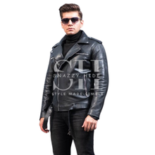 Men’s Leather Biker Riding Jacket