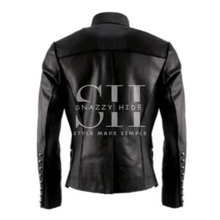 Black Leather Military Jacket For Men’s