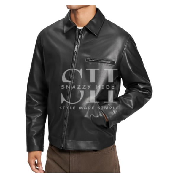 Men’s Black Work Wear Leather Jacket