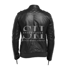 Mens Slim Fit Black Leather Jacket