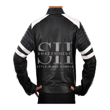 Fight Club Black and White Mayhem Leather Jacket