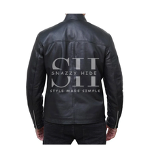 Casual Black Leather Jacket For Men