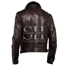 Brown Fur Leather Men Jacket