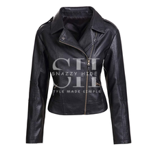 Women’s Quilted Style Black Leather Jacket
